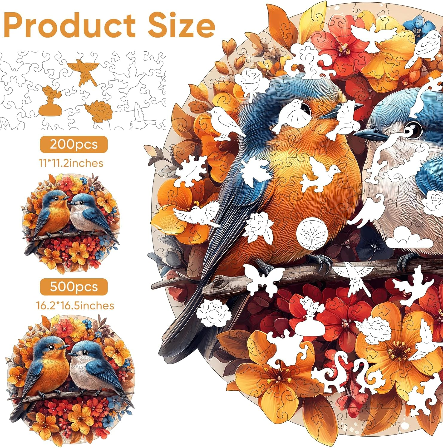 Mys Aurora Blue Bird Couple 200Pcs image number 6