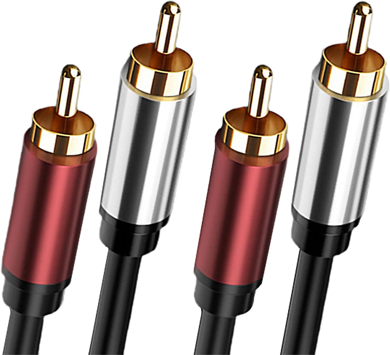 XMUXI RCA Cable,2Rca Male to 2RCA Male Stereo Audio Cables for Home Theater, HDTV, Amplifier, Hi-Fi Systems,Speakers (3 Meters) image number 2