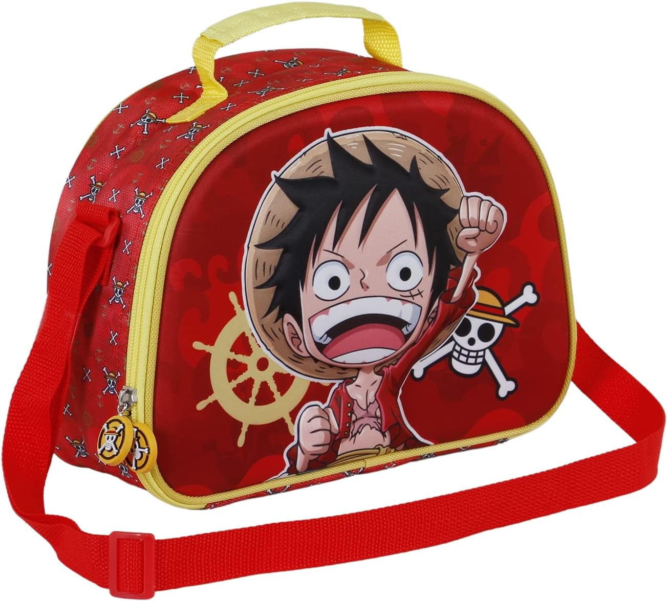 One Piece Luffy-3D Lunch Bag, Red, Red, 3D Lunch Bag Luffy image number 4