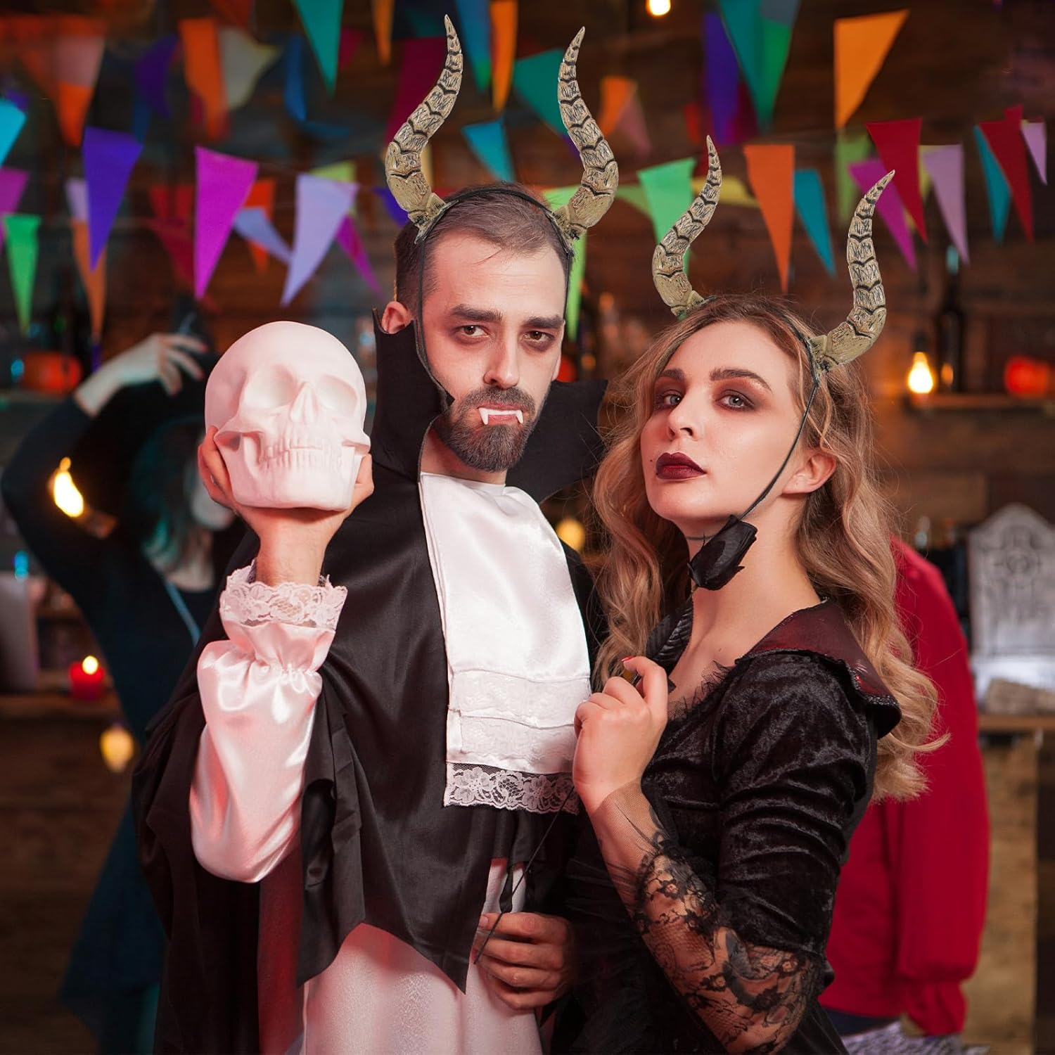 MAGICLULU 1Pcs Halloween Horns Gothic Antelope Horn Headband Devil Horns Headband for Party Cosplay