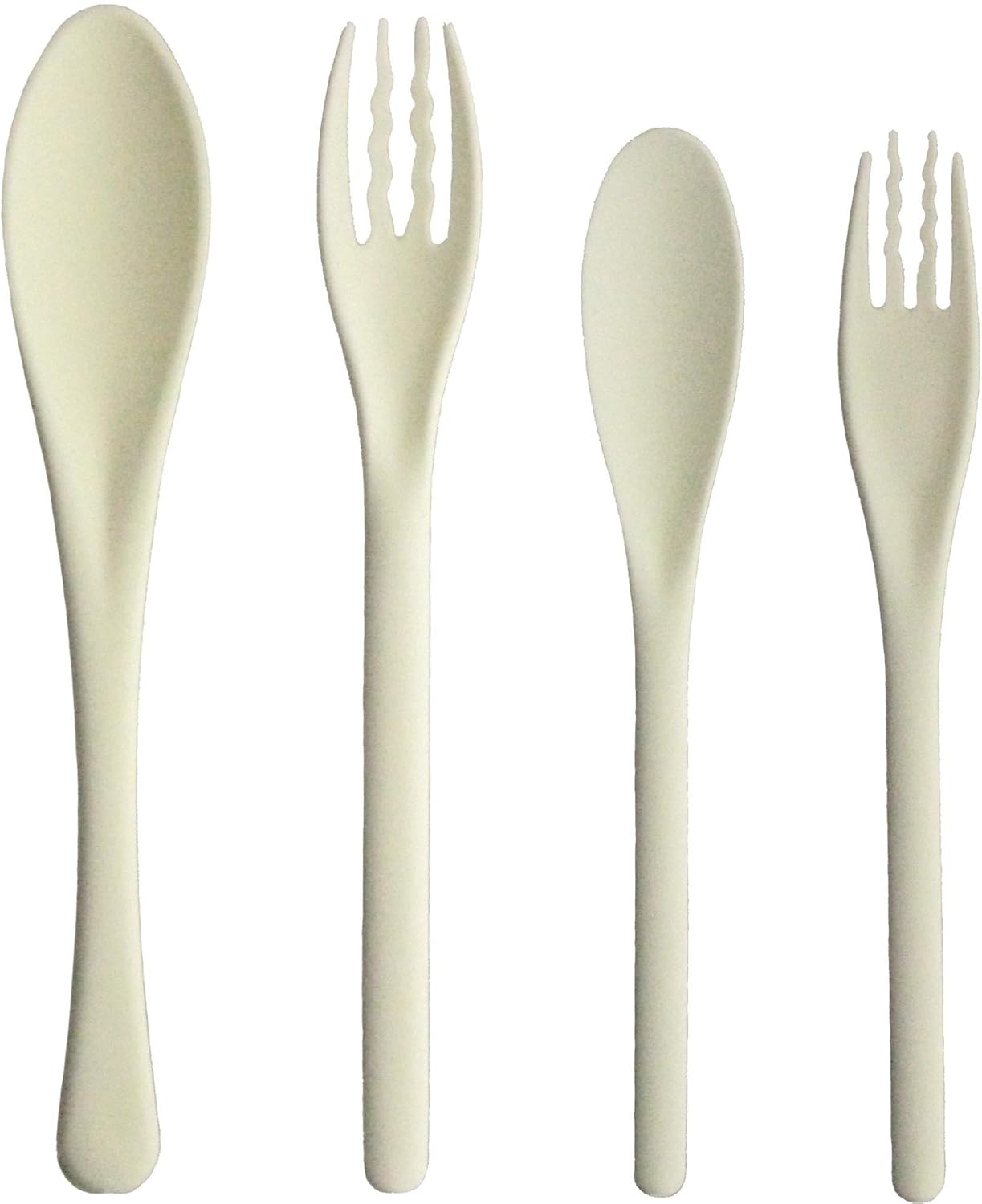 Nagao Heat Resistant Plastic Soft Fork Set of 5 White Dishwasher Safe Made in Japan image number 2