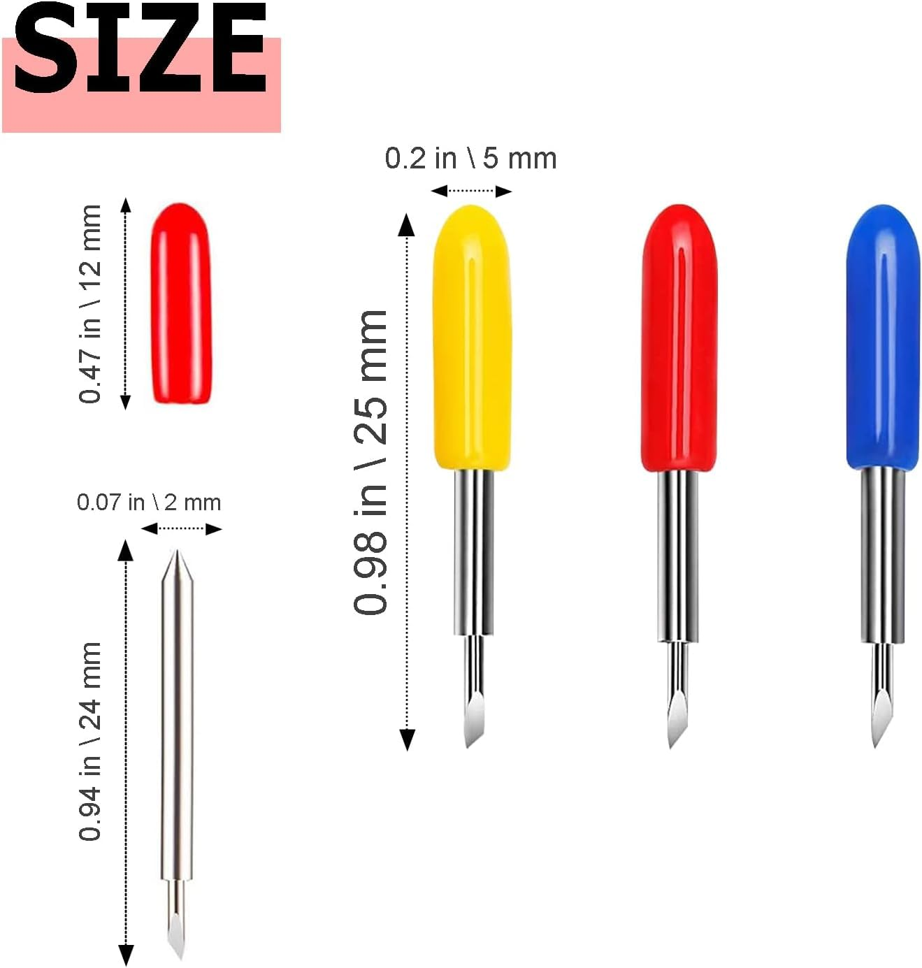 40PCS 60 Degree Deep Cut Replacement Blades for Explore Air 2 Air Maker Expression Vinyl Fabric Cutting Blades image number 1