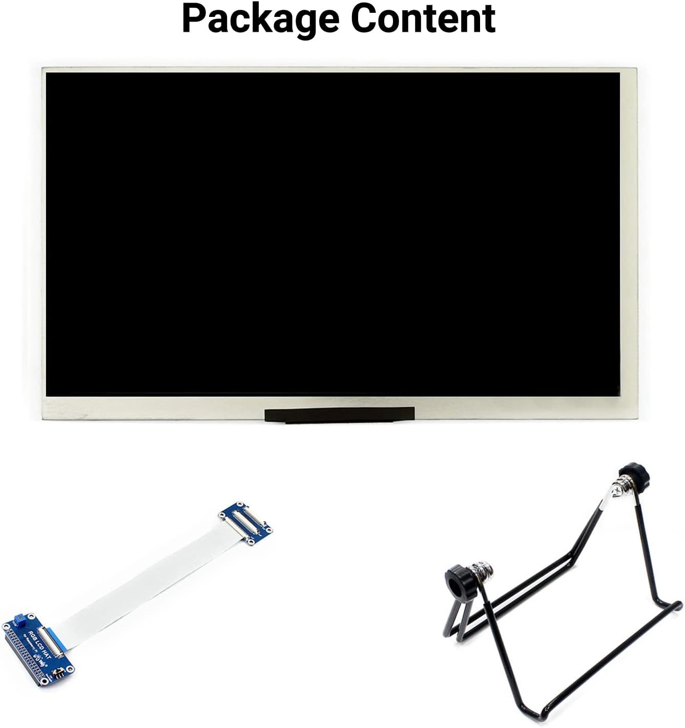 Waveshare 7Inch Small Display for Raspberry Pi 1024&times;60 Resolution DPI Interface IPS No Touch Supports Systems like Raspbian, Ubuntu Mate, OSMC.. - 4Inch Dpi Lcd (C) image number 2