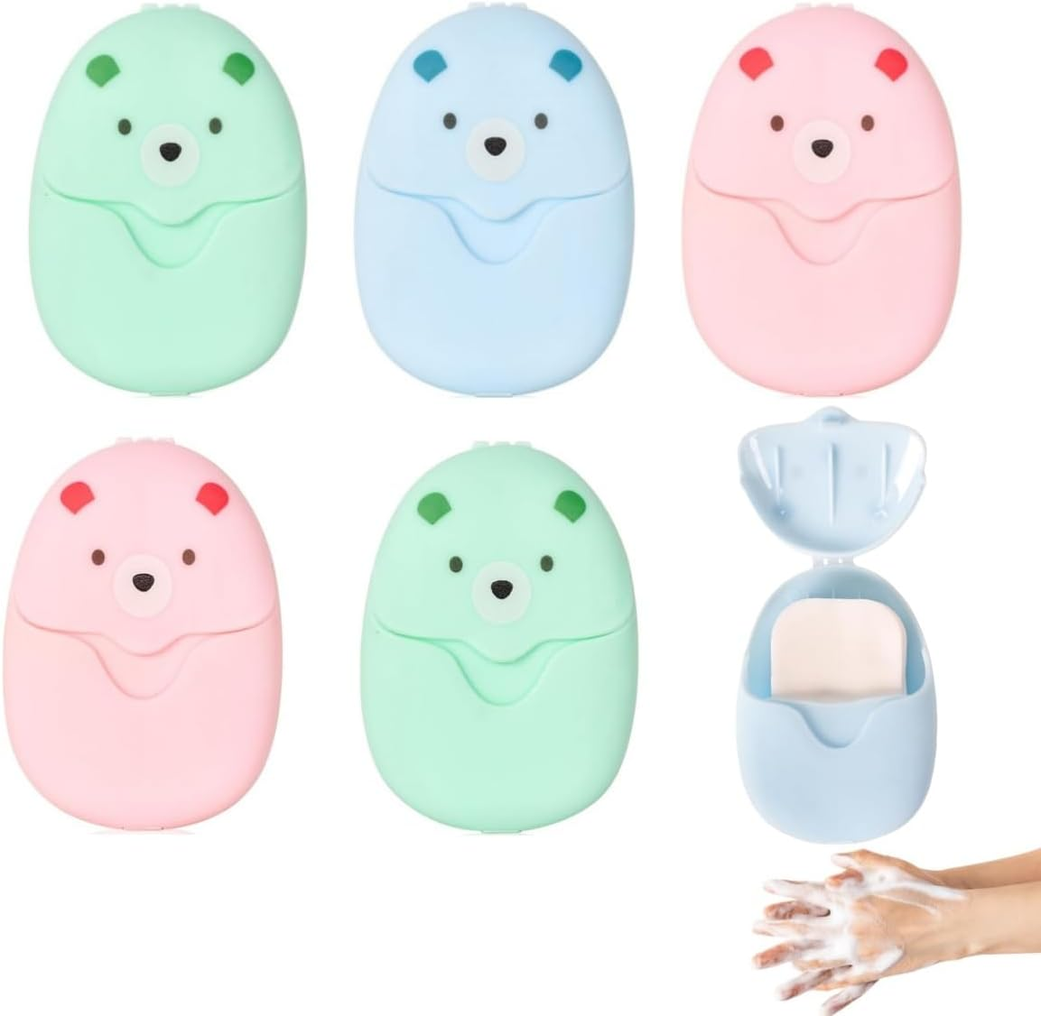 6 Pack(300 Sheets) Soap Sheets for Hand Washing,Portable Travel Soap Paper Sheets,Foams When in Contact with Water,Mini Portable Soap Paper,Suitable for Outdoor Travel,Picnics,Hiking,And Camping image number 3