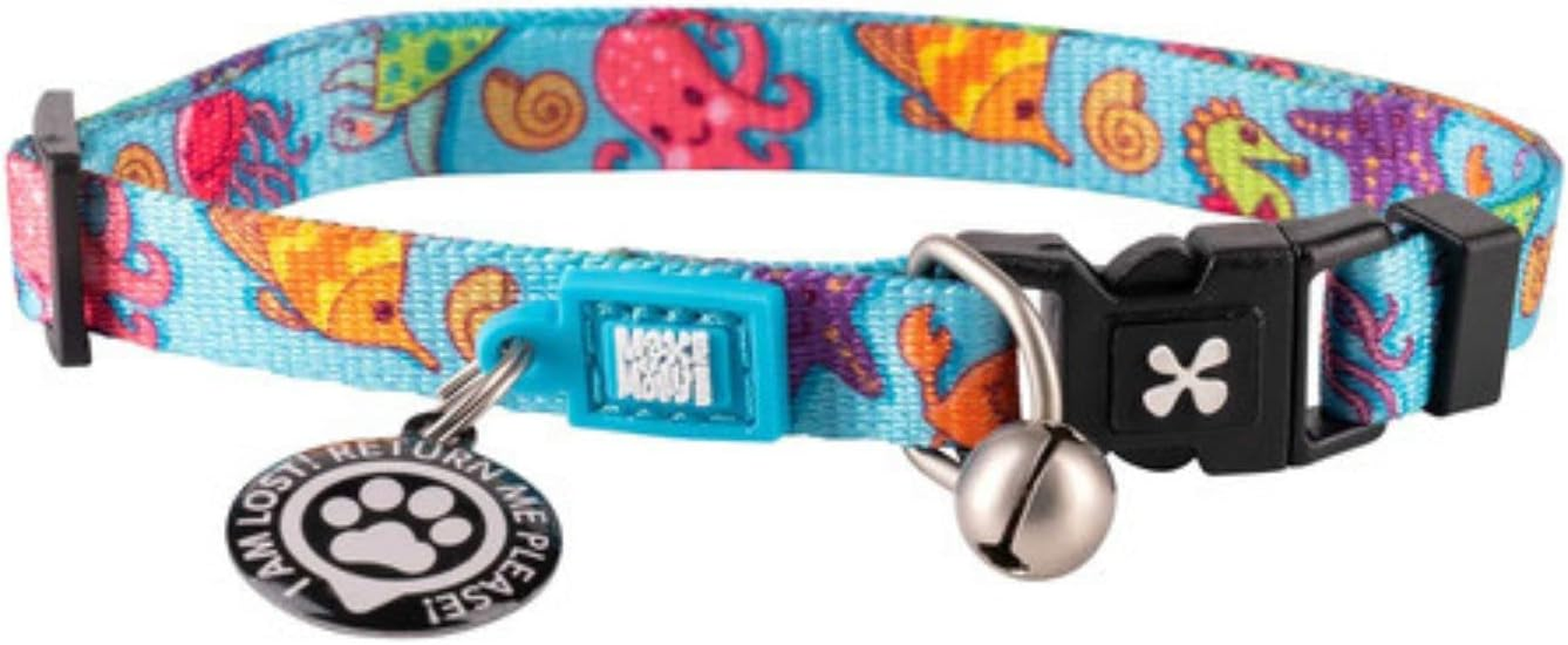 Max & Molly Smart ID Cat Collar Blue Ocean Safety Buckle Comfortable Vented Durable Design Waterproof Fun