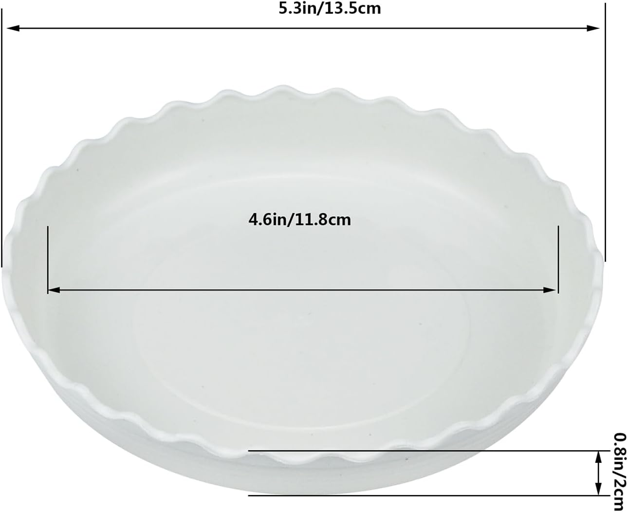 12 Pack White Flower Pot Trays - Durable Plastic Saucers for Small to Medium Planters, Ideal for Home, Office, Garden & Balcony image number 2