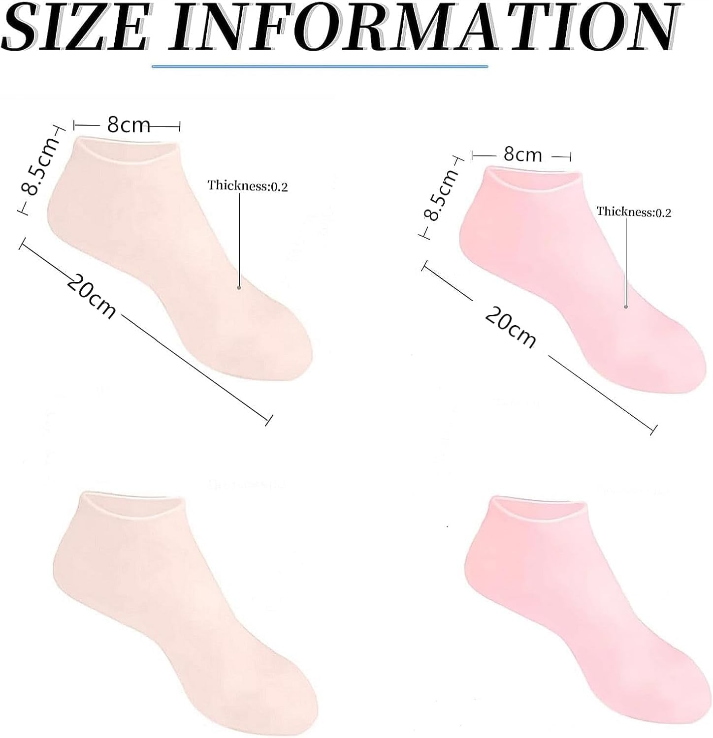 4 Pairs Silicone Moisturizing Foot Socks for Women - Cracked Heel Repair Socks with Anti-Slip Grip & Deep Hydration Gel, Reusable Spa Socks for Home Pedicure/Night Care,Tiktok-Viral Dry Skin Solution image number 1