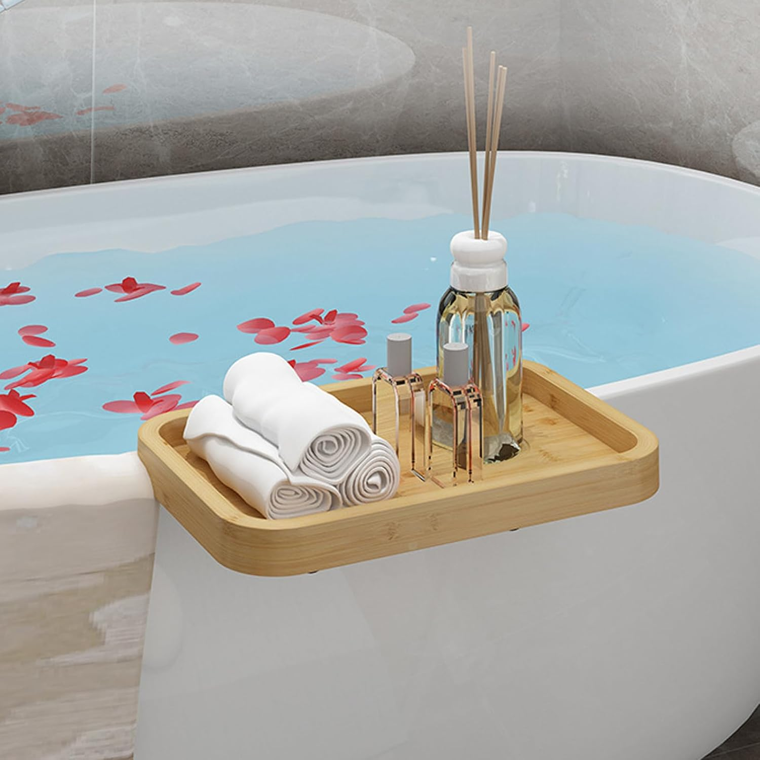 Bedside Shelf, round Edge Space Saving Wooden Bedside Clip-On Table, 1-8Cm Adjustable Safe Modern Simple Stable Bed Side Table for Bedroom (Wood) image number 6