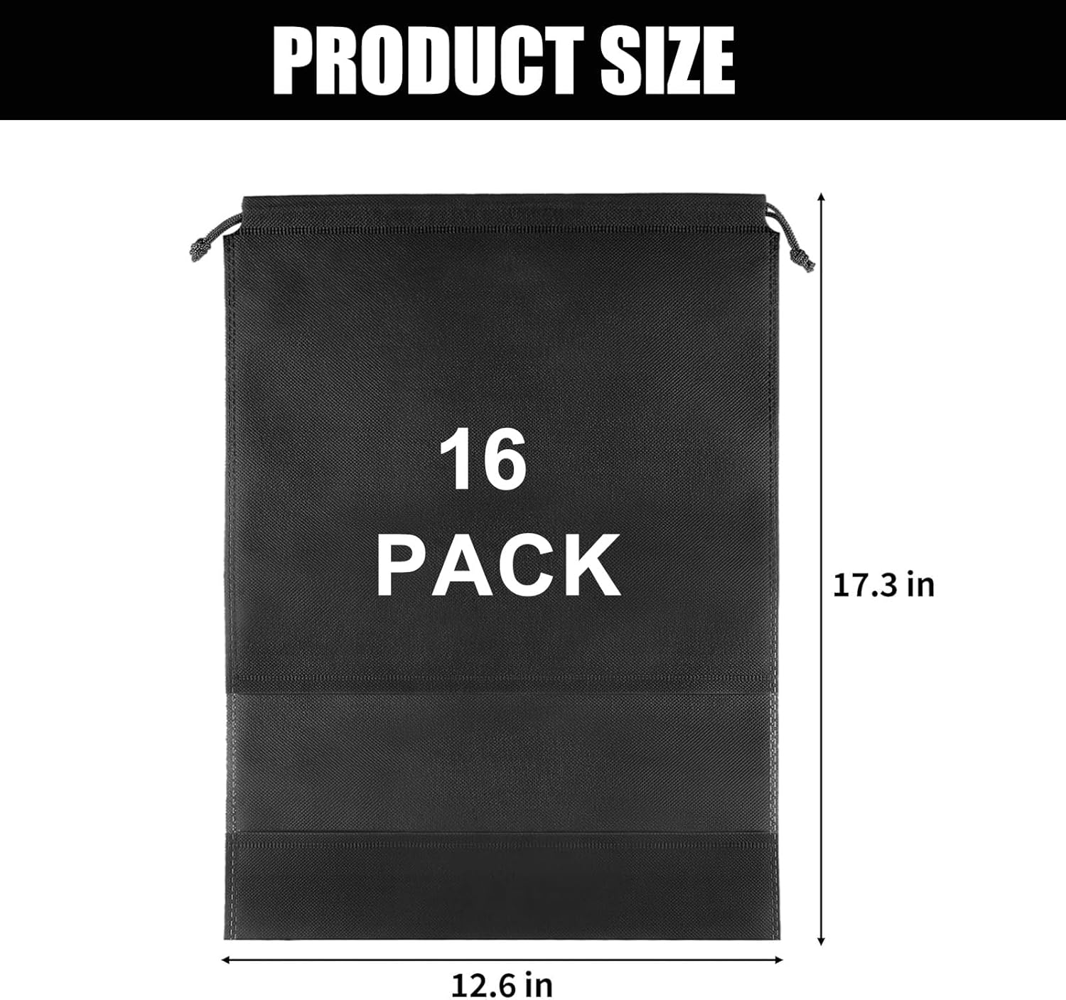 Shoe Bags for Travel: 16-Piece Portable Clear-Window Bags, Practical Shoe Bags for Storage. Dustproof, Drawstring&mdash;Ideal for Men/Women&rsquo;S Shoes; Fits Travel, Closet, Luggage.