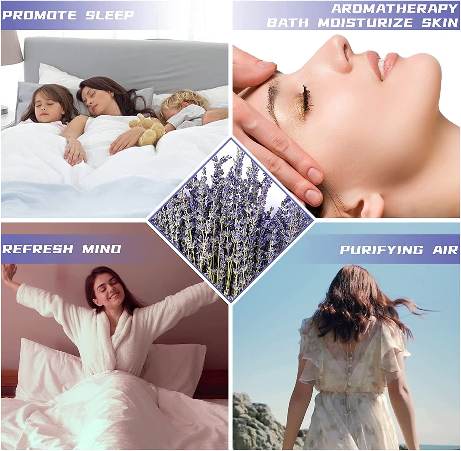 MIHUAGE Dried Lavender Flowers Bundles 100% Natural Real Dry Flower for Home Decorations,Home Fragrance 380-400 Stems image number 4