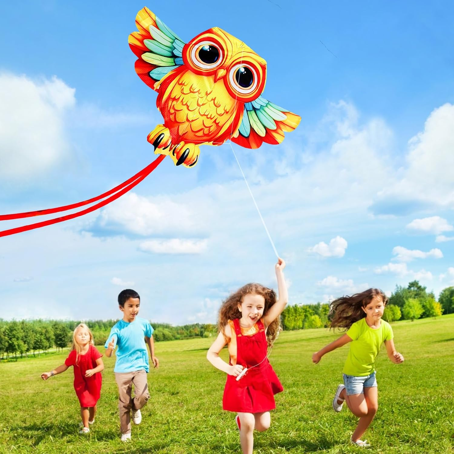 Touch the Sky Cartoon Owl Dragon for Children and Adults, Exquisite Fabrics and Unique Structure Design, Excellent Outdoor Games and Activity Toys. image number 4