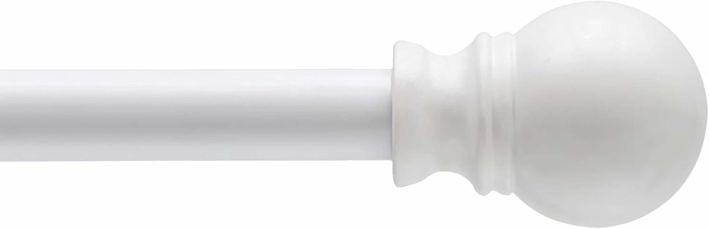 Kenney Davenport 1/2" Petite Caf&eacute; Decorative Window Curtain Rod, 28-48", White