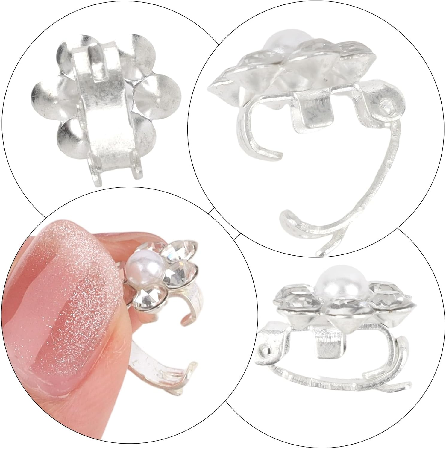 Bumlofa Pearl Hair Clip Flower Set: 20 Small Hair Clips - Ideal for Braids, Bride & Ladies, Perfect for Hairstyle Decor & Special Occasions image number 5