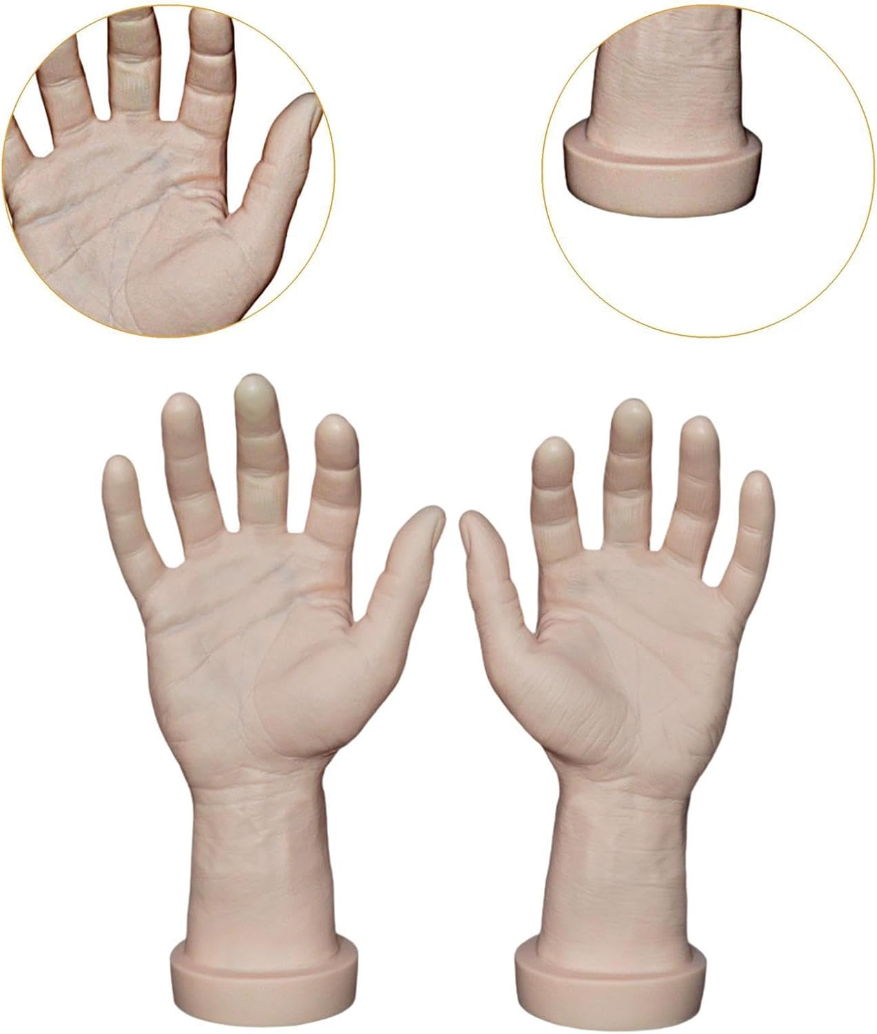 Generic 2X Left and Right Mannequin Hands for Nail Practice and Party Use , Skin, as Described - White image number 2