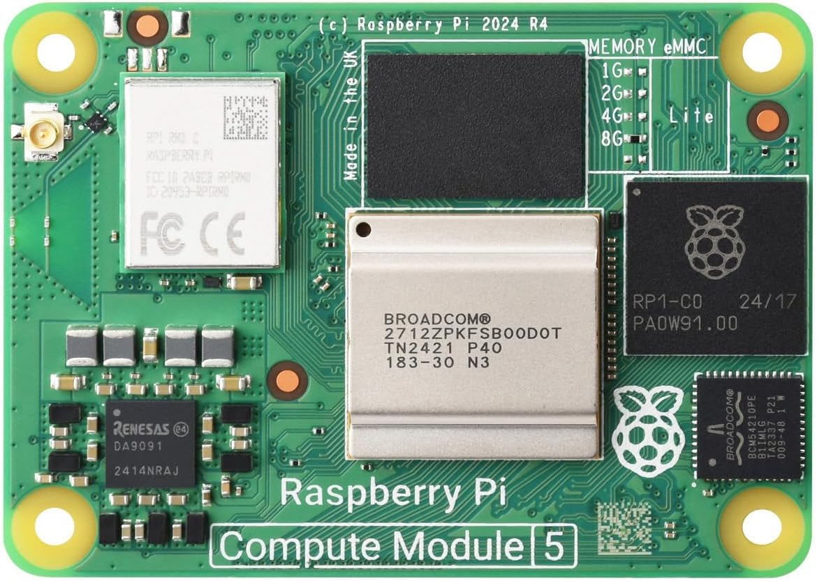 Waveshare CM5 Pi Compute Module 5, Comes with an Official Raspberry Pi CM5108000 (With Wire-Less, 8GB RAM, 0GB (Lite) Emmc Flash), an Antenna Kit and a HEATSINK (3 Items) image number 5