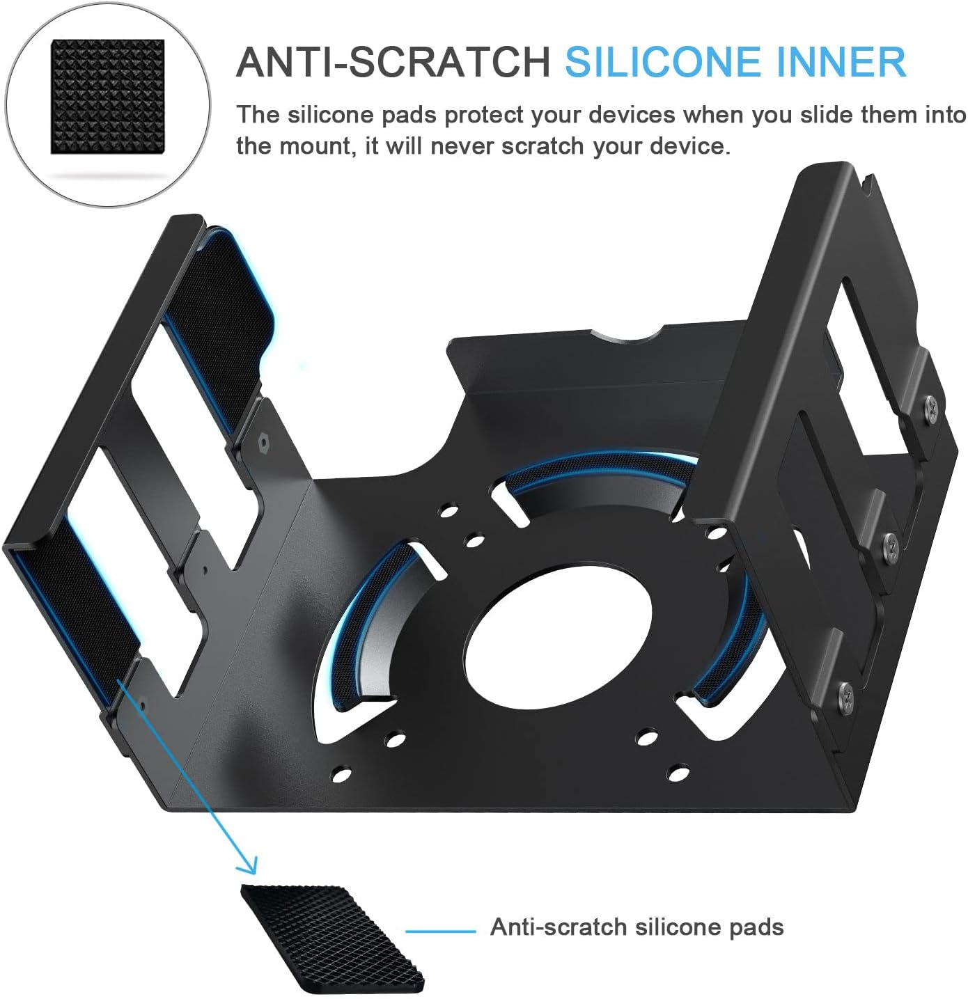 Mac Studio Mount, JEMACHE Heat Dissipation Anti-Scratch Aluminum under Desk, Wall Mount for Mac Studio M4 M3 M2 M1 Max, Ultra (Black) image number 6