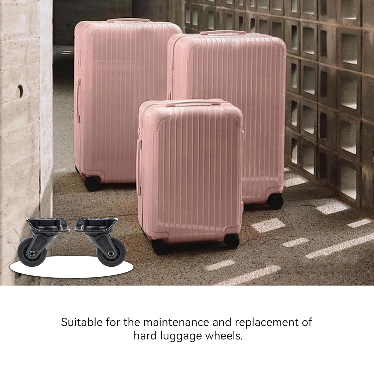 BQLZR Replacement Luggage Wheels Left and Right Suitcase Caster W142 Black Pack of 2 image number 3