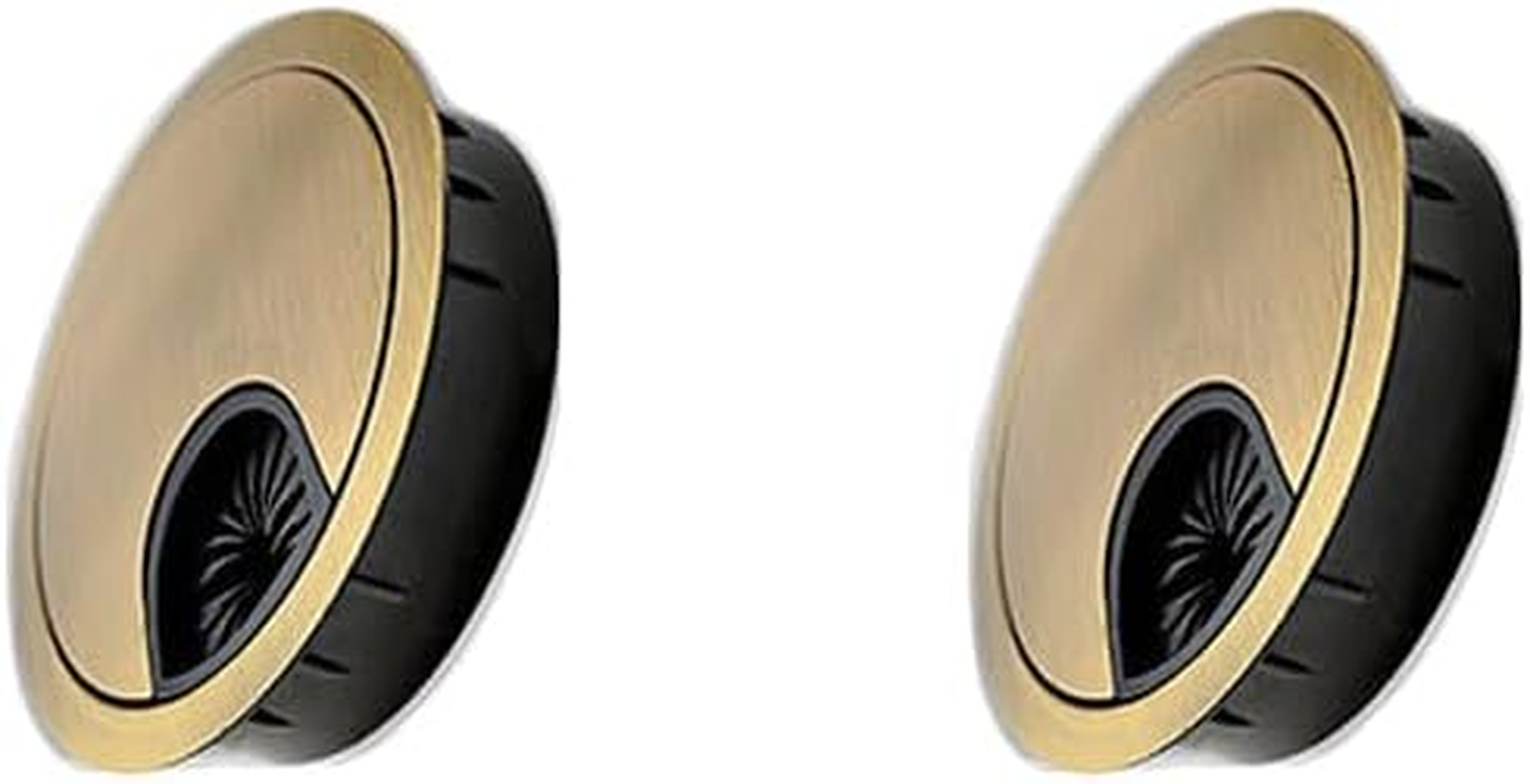 Aoozleny Desk Grommet for Wire Organizer,Pc Computer Desk Plastic Grommet Cord, Tidy Cable Hole Cover Organizers,2 Pack (60Mm, Gold) image number 6