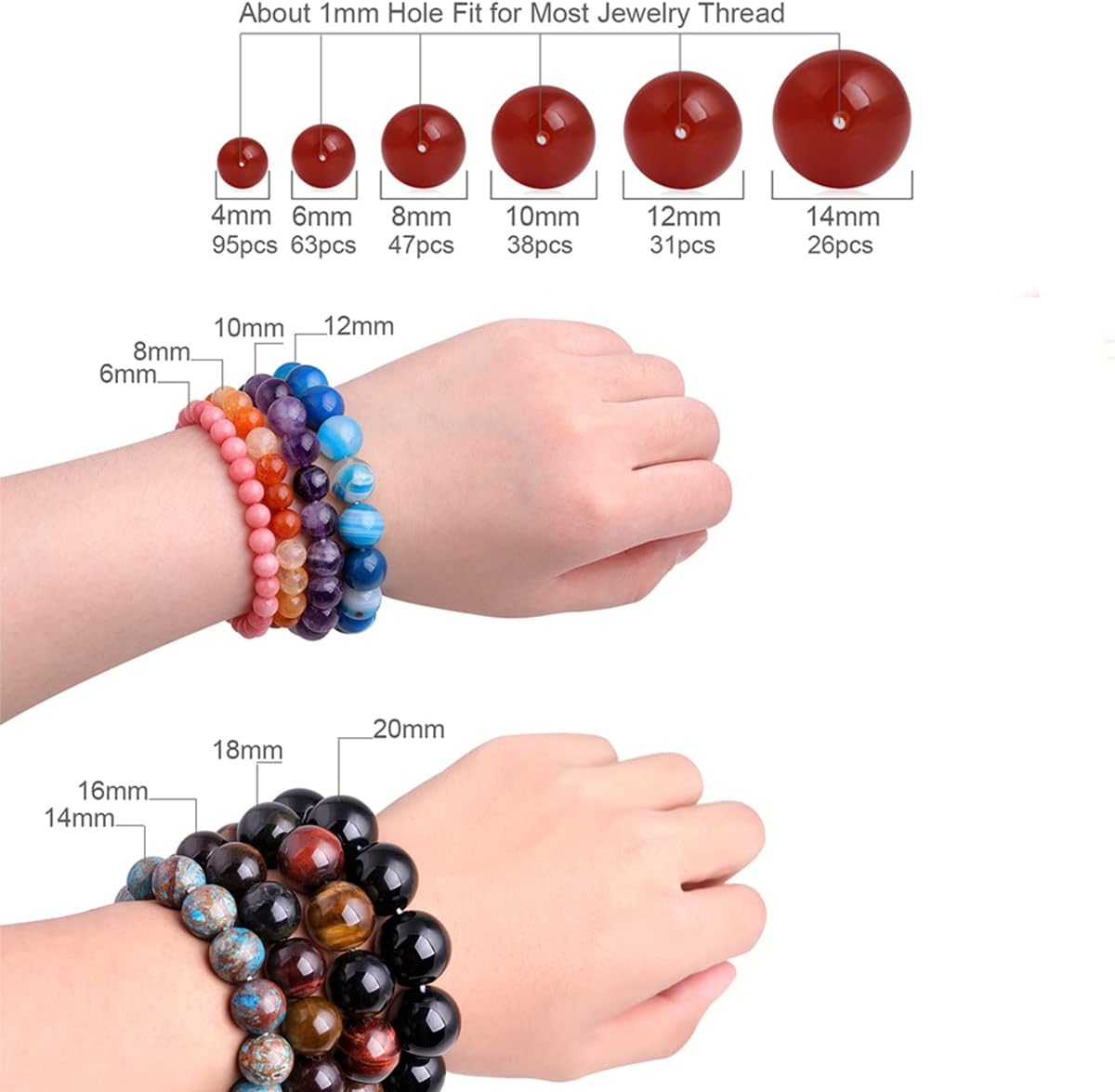 (10Mm/Pink) - Gem-Inside 6Mm 8Mm 10Mm 12Mm round Plum Crackle Agate Beads Strands 15 Inches image number 1