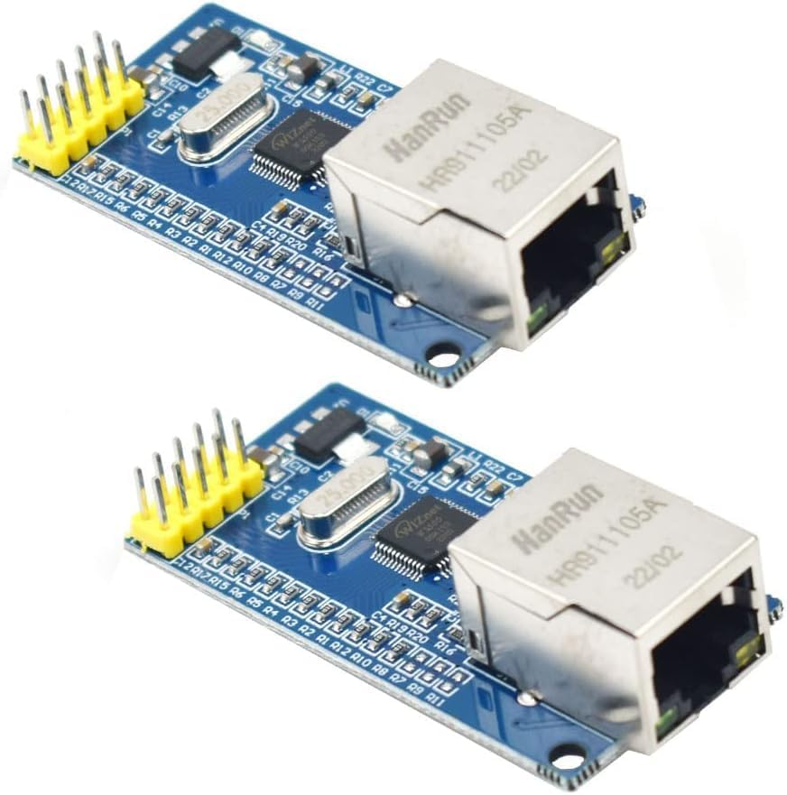 2Pcs W5500 Ethernet LAN Network Module Support TCP/IP51/STM32 Microcontroller Program with 32K Bytes SPI 3.3V/5V over W5100