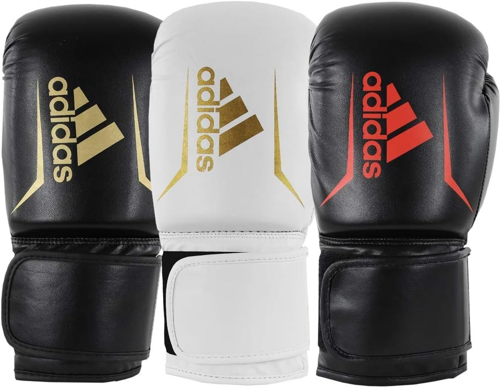 Adidas Speed 50 Boxing Gloves for Men, Women & Kids Intermediate Level PU Training Gloves Perfect for Fitness Classes, Boxing Bag Workouts, and Sparring