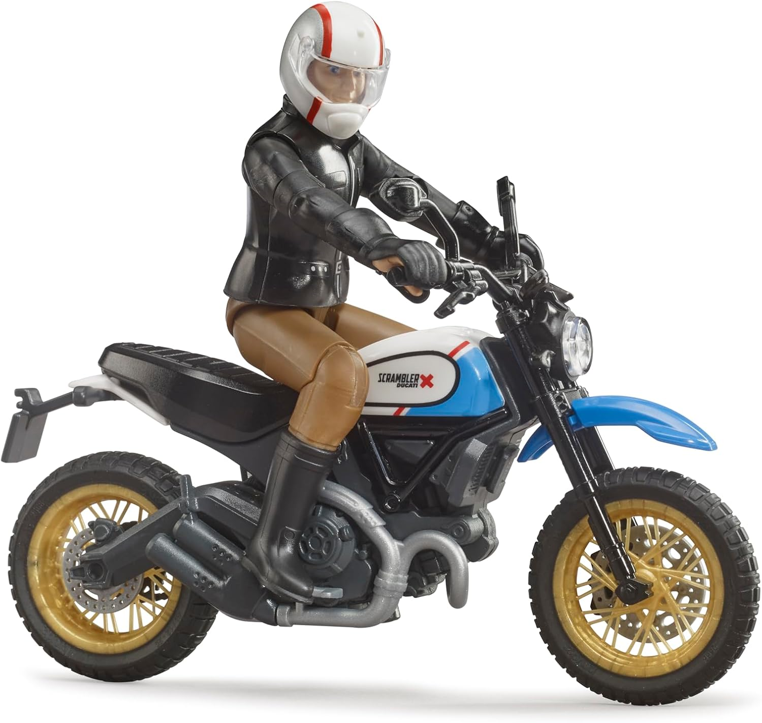 Bruder 63051 Ducati Scrambler Desert Sled Motorcycle Bike with Driver Figurine and Accessories image number 3