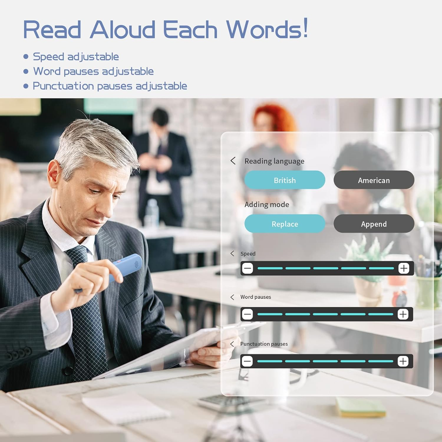 NEWYES Scan Reader Pen Dyslexia Tool Reading Pen for Students Adults, Translator Scanner Pen image number 5