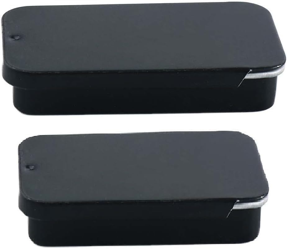 Metal Rectangular Empty Mini Tin Box, Mini Iron Box Tinplate Push Candy Pill Cases Bins Jar Food Small Storage Box Containers for Home Organizer, Decorative Accessories (Black, 1 Small 1 Large) image number 1