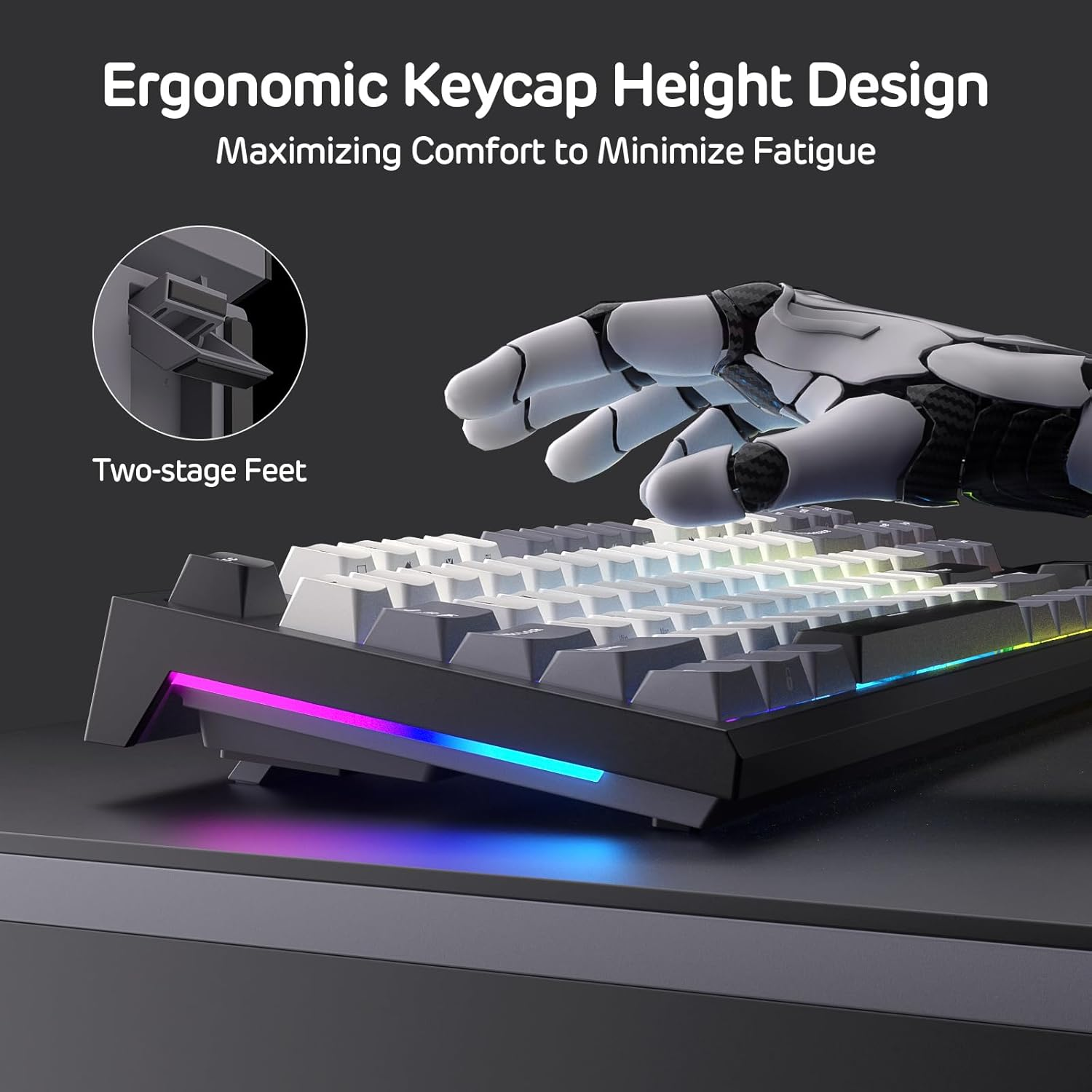 RK ROYAL KLUDGE C87 HE Rapid Trigger Gaming Keyboard, 87 Keys TKL Wired RGB Mechanical Keyboard, 80% Hall Effect Magnetic Switch Keyboard W/Adjustable Actuation Point, 8K Polling Rate, for FPS Gamer - Blackpink image number 3