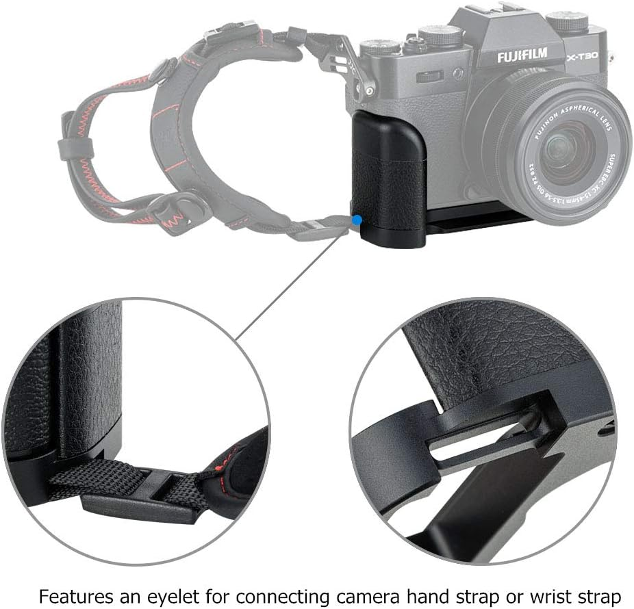JJC Metal Hand Grip Quick Release Plate L Bracket Holder for Fujifilm X-T30II X-T30 X-T20 X-T10 Replaces Fuji MHG-XT10 Handgrip - [2019 September New & Improved Version]