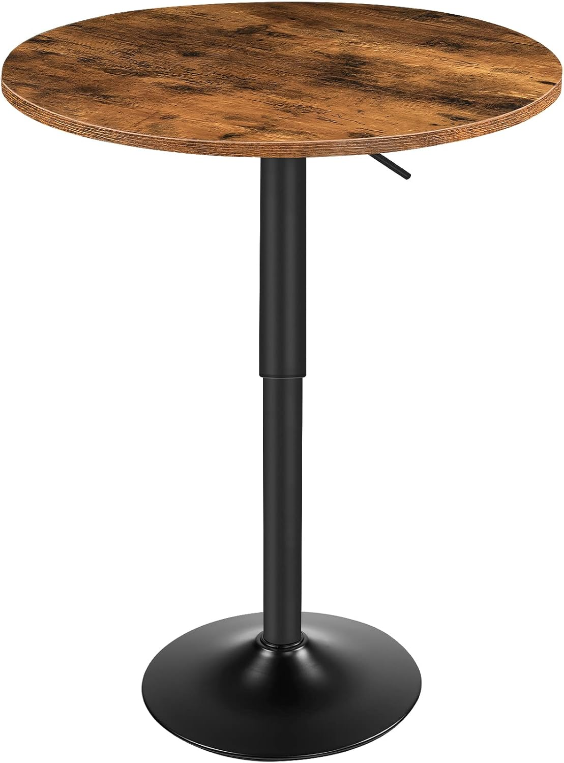 HOOBRO Bar Table, Height-Adjustable round Dinning Table, Cocktail Table with Base, Modern Style, Suitable for Living Room, Dining Room, Bistro, Rustic Brown BF58BT01G1 image number 4