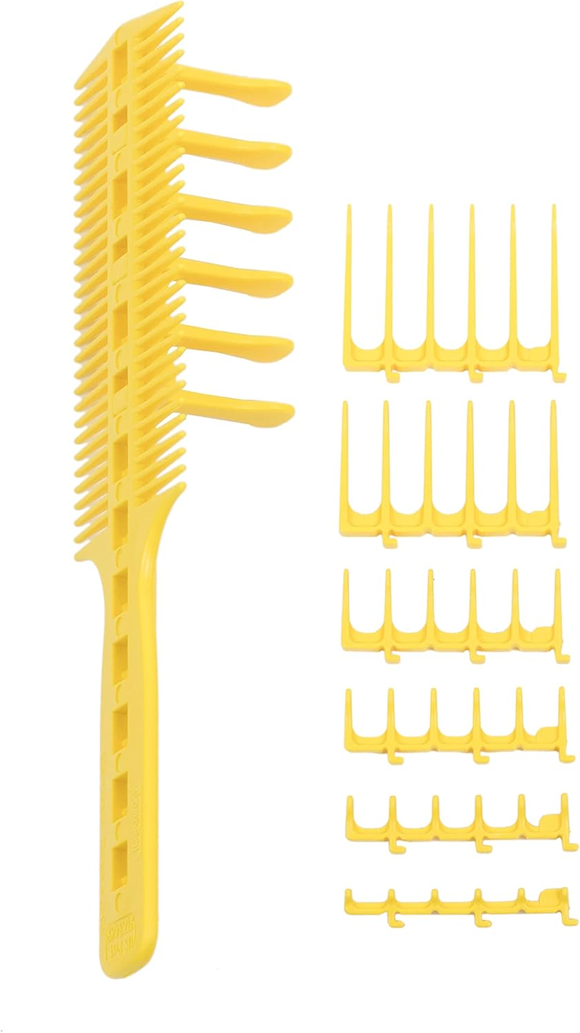 Combpal Scissor Clipper over Comb Hair Cutting Tool - DIY Home Hair Cutting Guide Comb Set (Classic Set, Yellow) image number 4