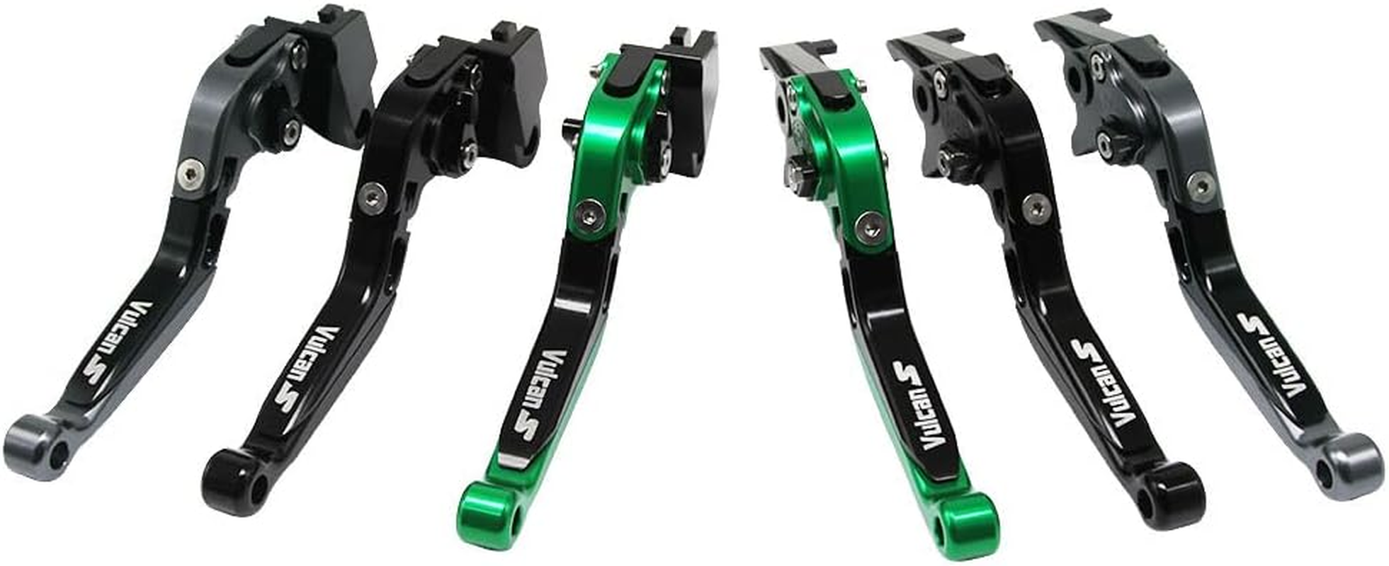 Brake Levers Motorcycle Clutch Levers Set Foldable Extendable CNC Fit for Kawasaki Vulcan S 650 2015-2023 Adjustable (Green&Black), JY-193 image number 2
