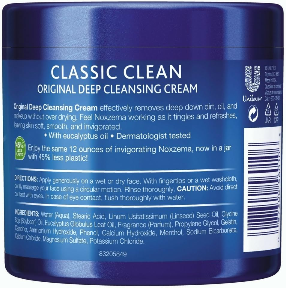 ((3 Pack)) - Noxzema Classic Clean Original Deep Cleansing Cream 350Ml Jar (3 Pack)