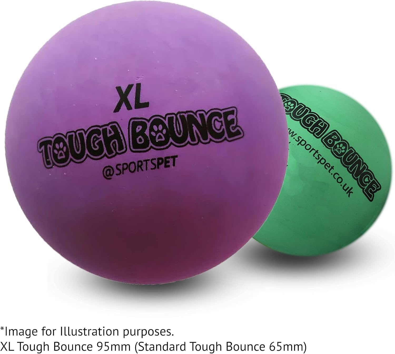 SPORTSPET Tough Bounce Natural Rubber Dog Balls - Highly Durable Tough Bounce Balls (65Mm) image number 1