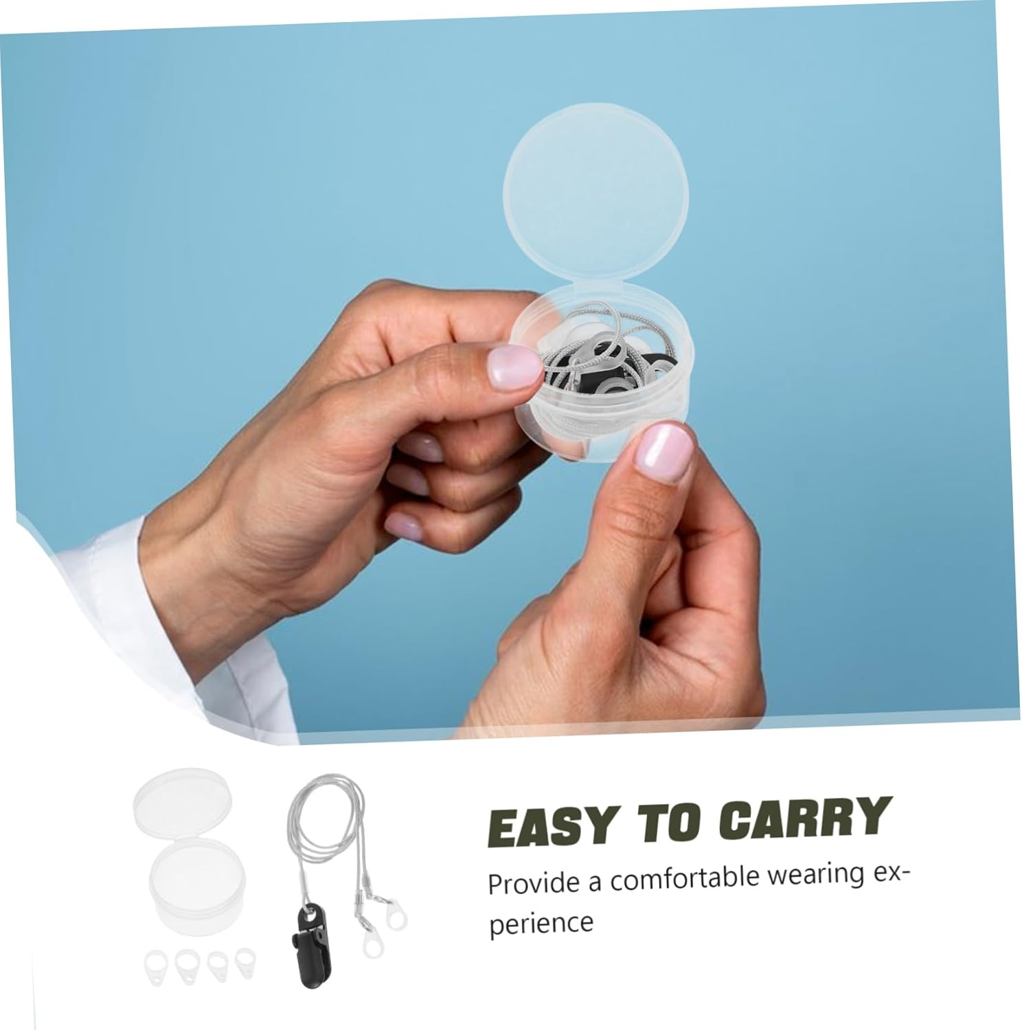 Healeved Dual Clip Hearing Aid Retainer Lost Rope Hearing Amplifier Holder String for Seniors Adults - Black image number 4