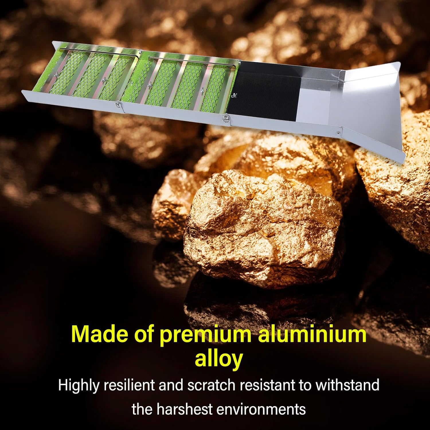 49.6In Folding Sluice Box for Gold Mining, Aluminum Alloy Gold Sluice Box, Gold Prospecting Mining Equipment for River Creek Gold Panning Dredging image number 4