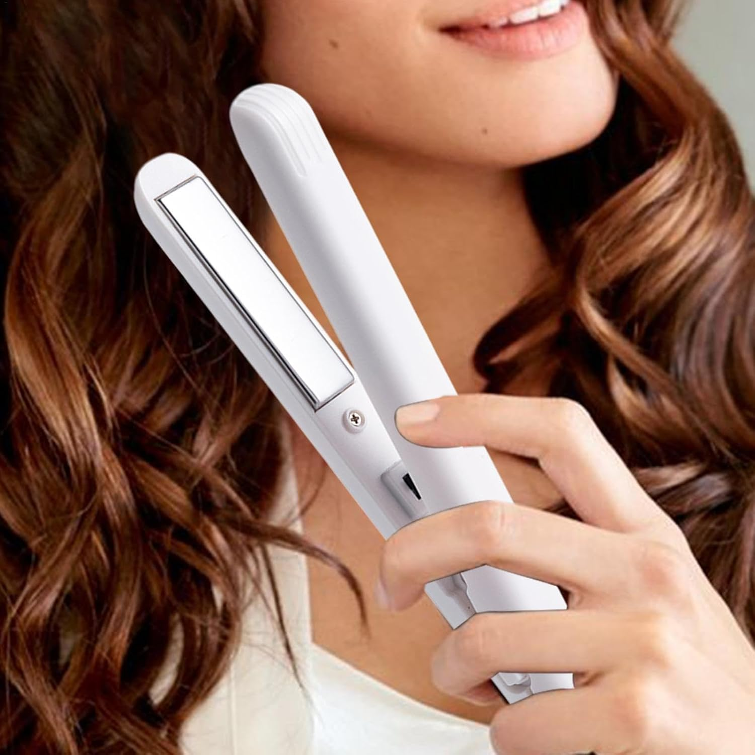 Yjkedfh Flat Iron Hair Straightener | Ceramic Straightener Iron Styling Tool | Portable Hair Straightener and Curler 2 in 1 for Friends Family Girls Boys image number 5