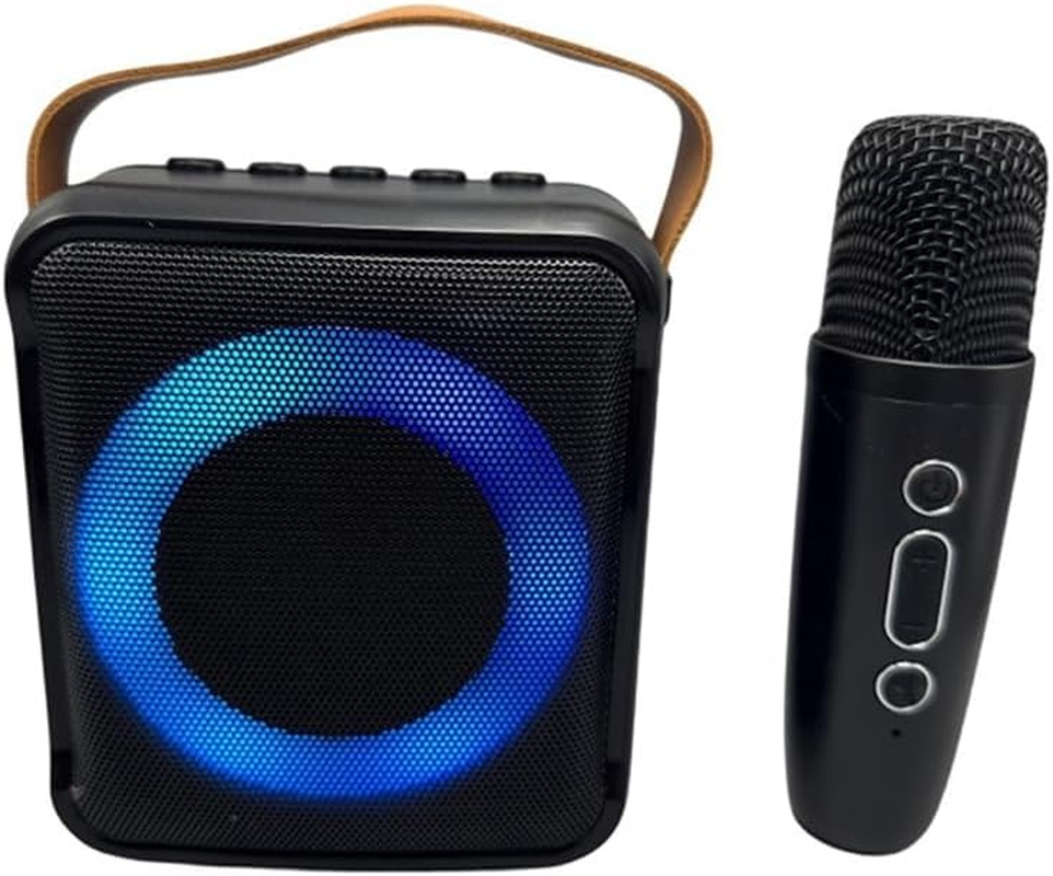 Multifunctional Bluetooth Audio Portable Microphone Colorful Led Atmosphere Lamp Home Karaoke Speaker 1 Microphones image number 3