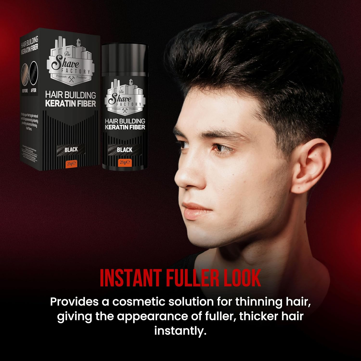 The Shave Factory Hair Building Keratin Fiber 21 G, Light Brown image number 1