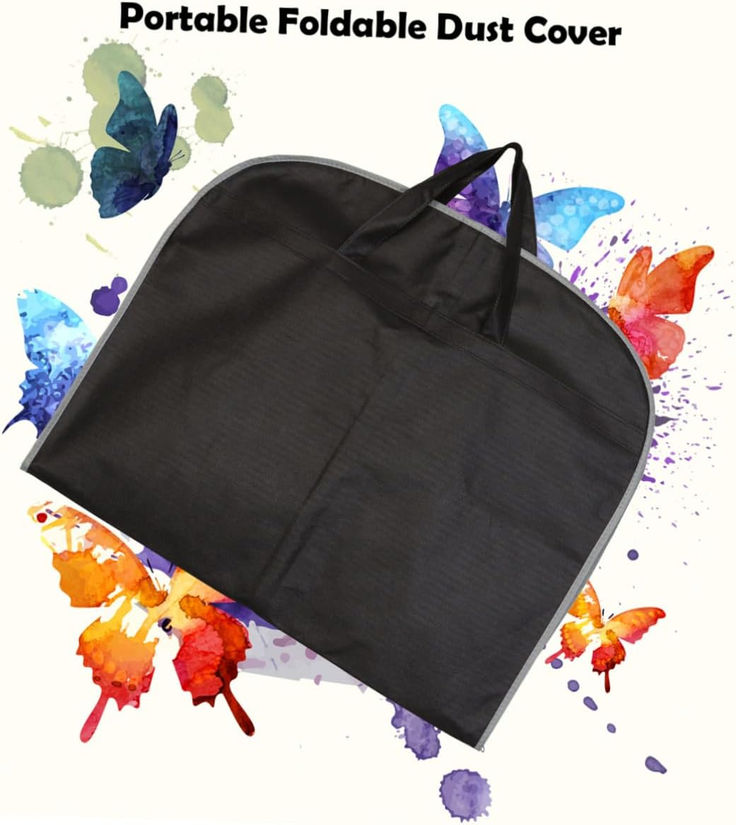 ABOOFAN 3Pcs Travel Suit Garment Bag Storage Covers Black Non-Woven Handles and Zippered Pouch