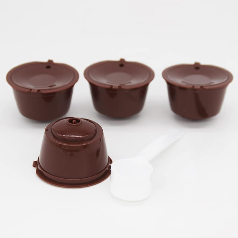 2 Sets Reusable Coffee Filter Pods for Dolce Gusto Machines, Refillable Cafe Capsule Cups, 8G Capacity, Includes Coffee Spoons, Food-Grade PP, Coffee Color image number 4