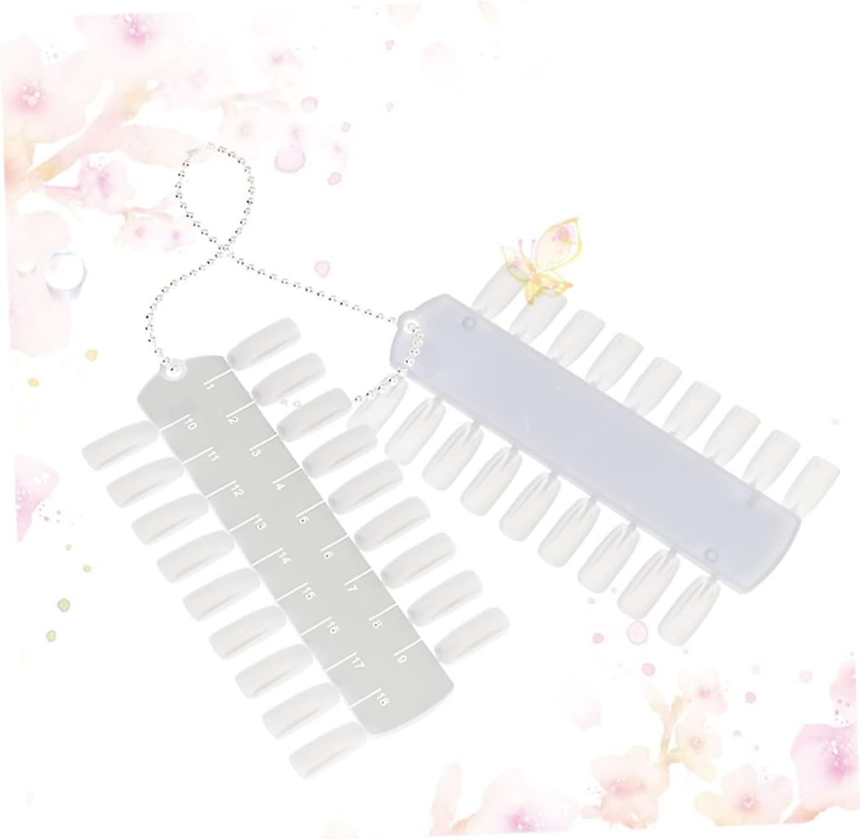 Garneck 2 Pcs Nail Polish Display Board Double Sided Color Nail Art Practice Plate with False Tips Each for Salon and Home Use image number 2