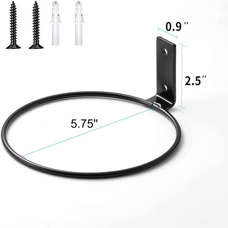 Plant Holder Ring 6 Inch Wall Mounted, 6 Pack Flower Pot Hangers Metal Plant Stand Hanging Bracket Basket Hooks image number 1