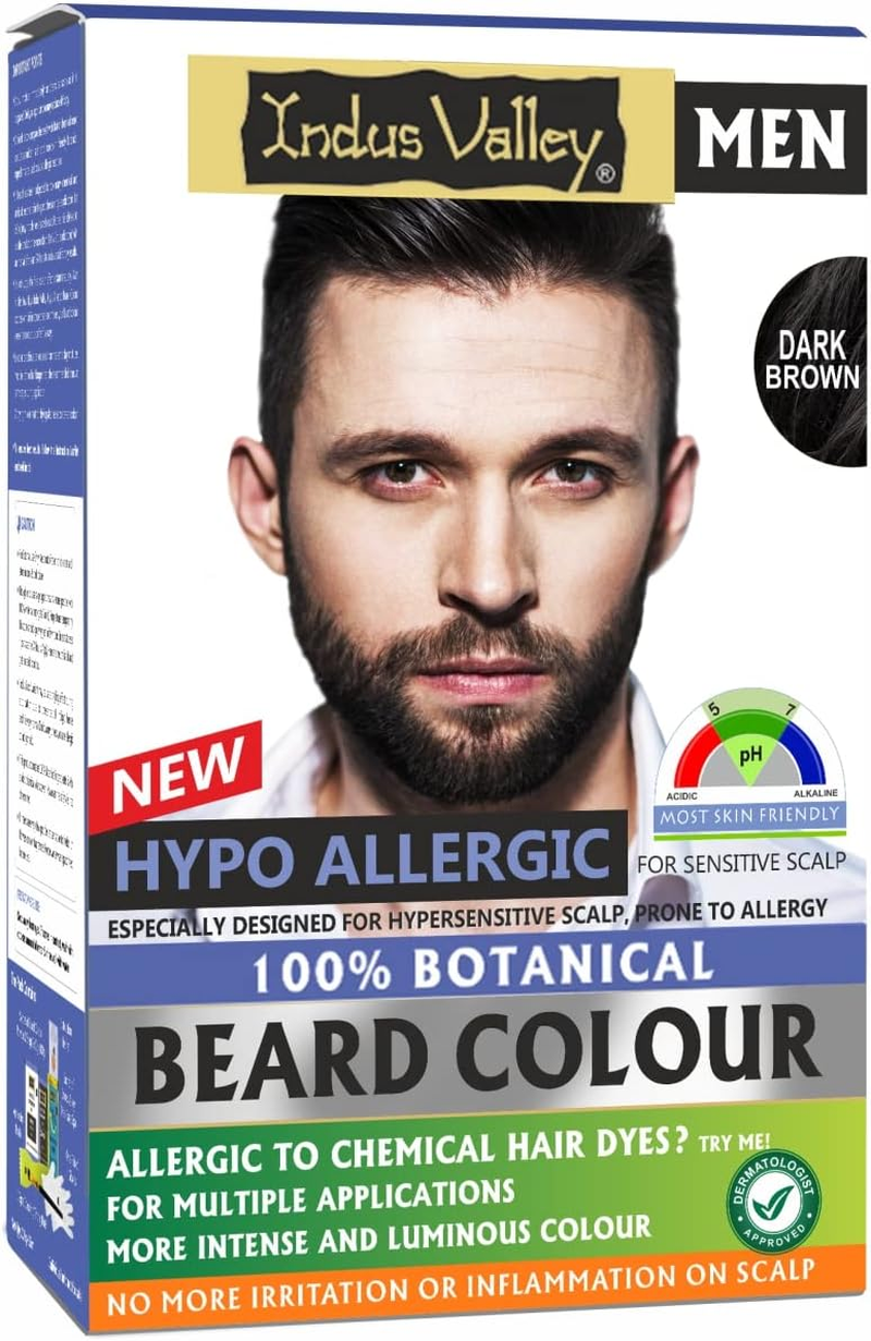 Indus Valley 100% Botanical Hypo Allergic Aqua Beard Colour (Dark Brown)