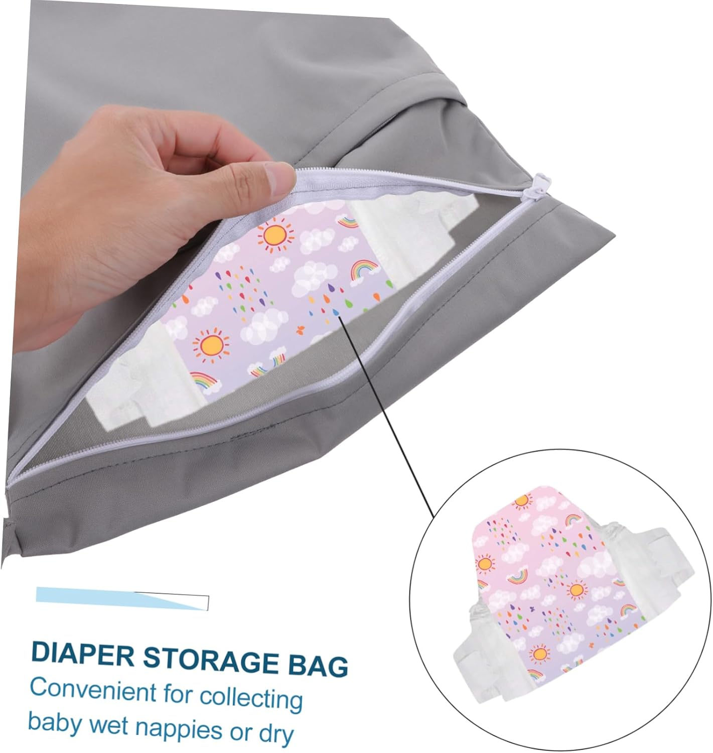 2Pcs Diaper Pouch Bag Diaper Caddy Multipurpose Pouch for Organiser Storage Stylish image number 3