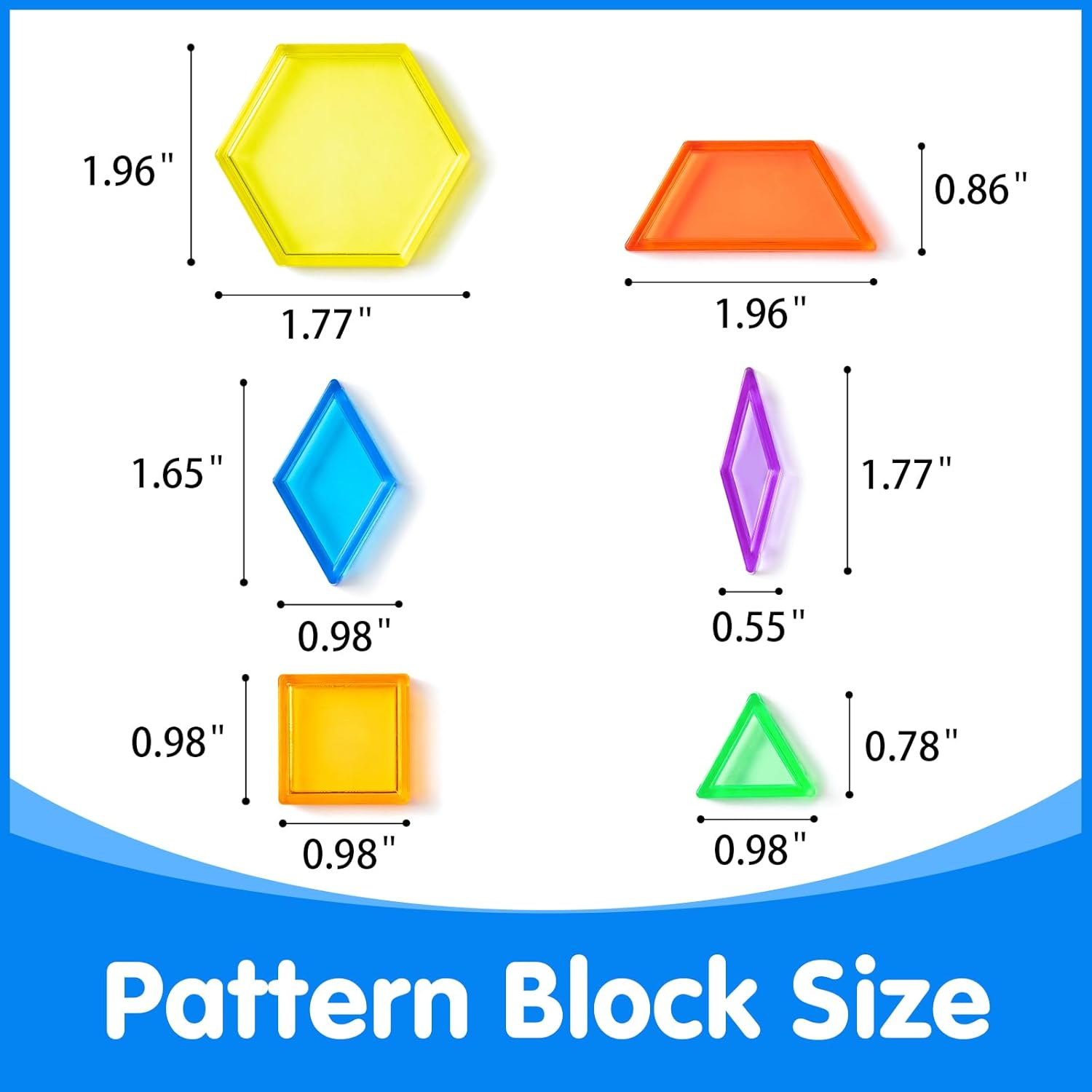 140 Pcs Translucent Pattern Blocks,Geometric Shapes,Translucent Toys,Light Table Accessories and Manipulatives,Includes 46 Activity Cards image number 6