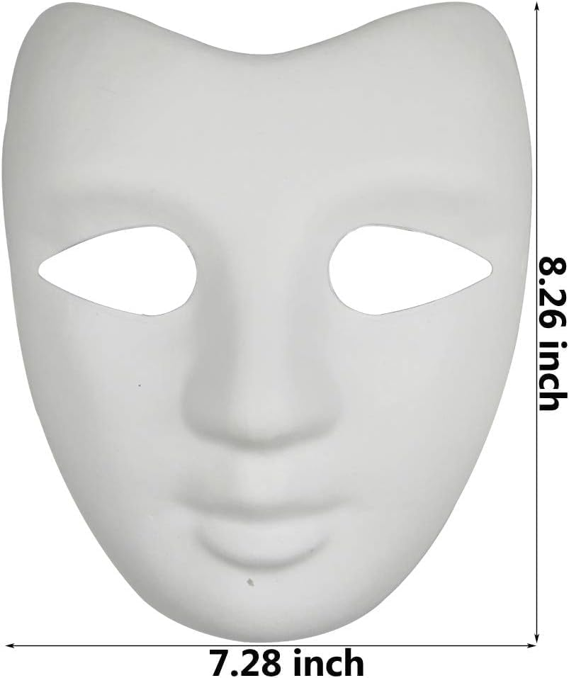 DIY Human Face Paper Mask - V-Shape Design for Creative Painting & Costume Making - Set Of image number 1