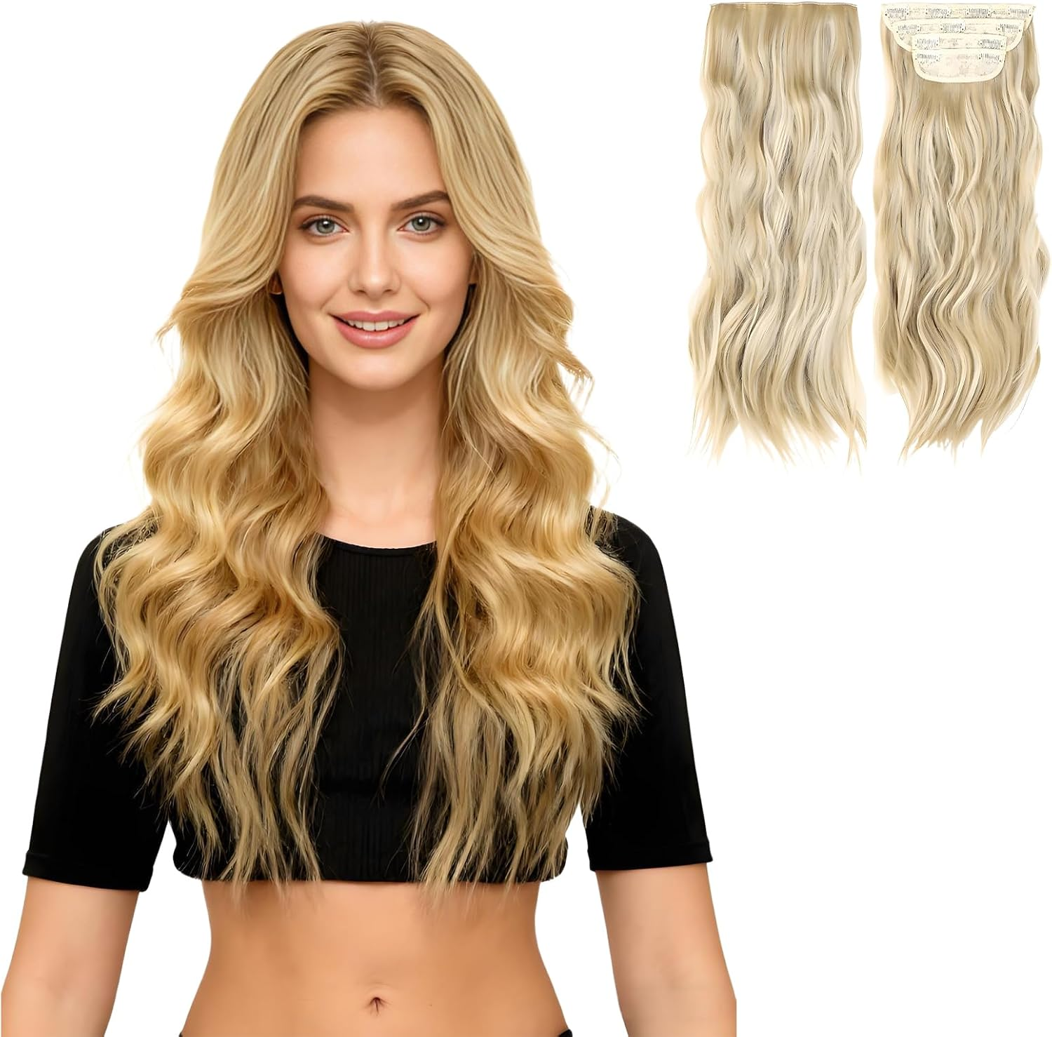 Clip-In Real Hair Extensions, 4 Pieces, 50 Cm, Hair Extensions Clip in for Women, Everyday and Special Occasions image number 3