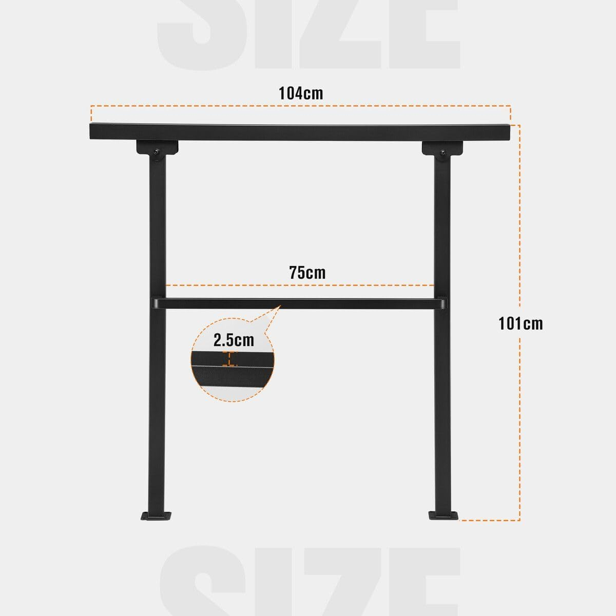 Stair Handrail Railings 3 to 4 Steps Adjustable Safety Metal Guard Hand Rails Kit for Outdoor Staircases Decks Porches Black
